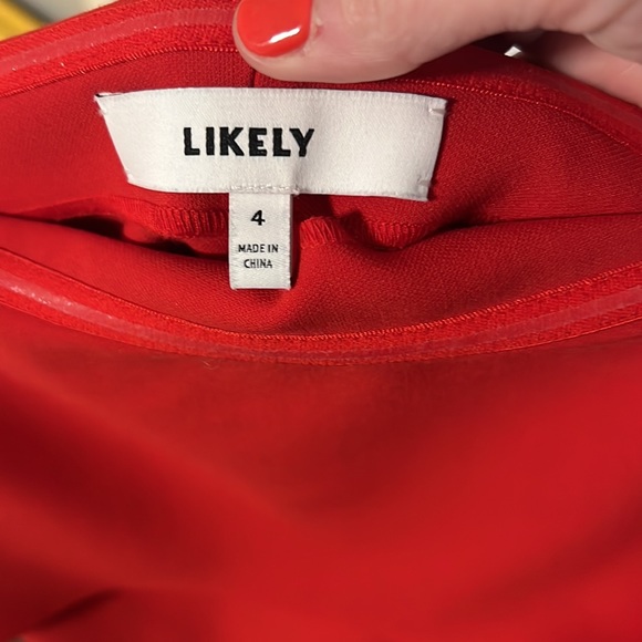 Likely “Conrad” red strapless midi size 4 - Picture 4 of 5